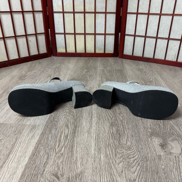 dELiA*s Silver Glitter Mary Jane Platform Heels | New in Box Sz 9M - Picture 7 of 11